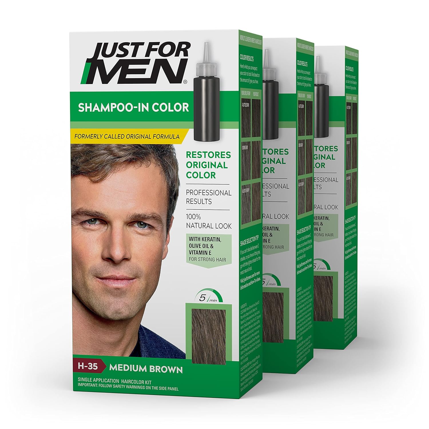 Just For Men Shampoo-In Color Medium Brown Review: Fast, Natural-Looking Gray Coverage in 5 Minutes